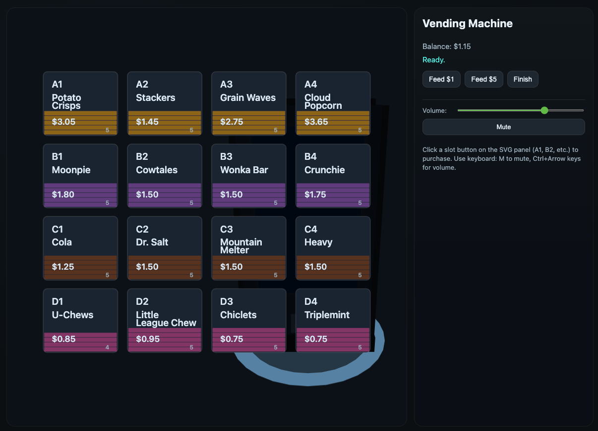 Vending Machine CLI application interface